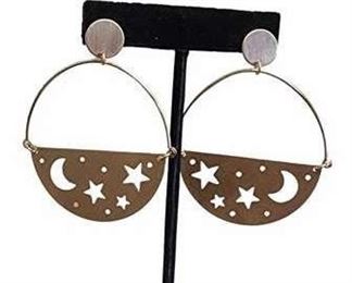 Zahara Moon Stars Night Cut Out Goddess Earrings