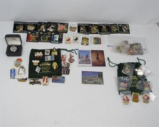 Official Olympic Sponsor Swag bag full of Olympic 1996 Memorabilia and pins