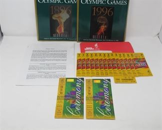 Official Olympic Sponsor Swag bag full of Olympic 1996 Memorabilia and pins
