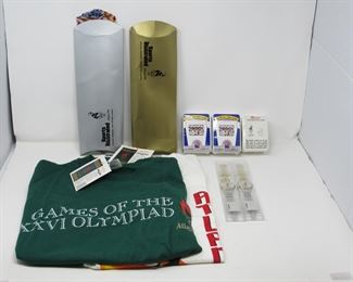Official Olympic Sponsor Swag bag full of Olympic 1996 Memorabilia and pins