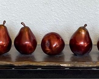 French Lesson 16 Red Pears Bronze 8 Of 15 By Darlis Lamb On Black Marble Base