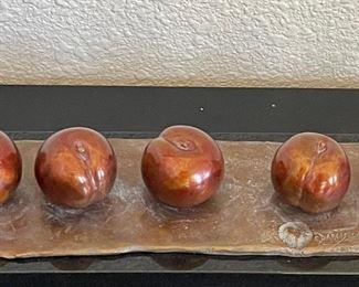 French Lesson 14 5 & 1 Half Plums Bronze 1of15 By Darlis Lamb On Black Marble Base