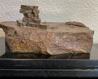 Golden Sky Bronze 1 Of 20 By Darlis Lamb On Black Marble Base