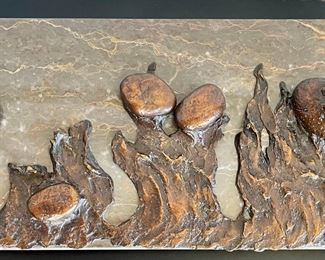 Sea Stones Bronze 1 Of 35 By Darlis Lamb On Brown Marble And Clear Base