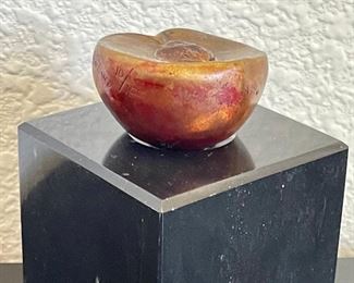 Miniature Half Plum Bronze 10 Of 100 By Darlis Lamb On Black Marble Base