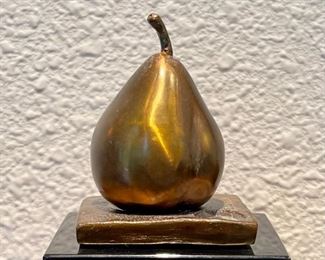 Heartsong Pear Bronze 69 Of 100 By Darlis Lamb On Black Marble Base