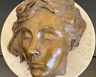 The Muse Bronze 2 Of 14 '98 Bronze By Darlis Lamb On White Base