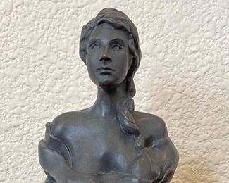 Sarah Matte Black Bronze 5 Of 12 By Darlis Lamb On Black And White Marble Base