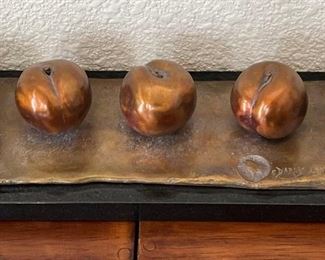 French Lesson 14 5 12 Plums Bronze 7 Of 15 By Darlis Lamb On Black Marble Base
