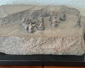 Time Of The Snow Moon Bronze 5 Of 25 By Darlis Lamb On Black Marble Base