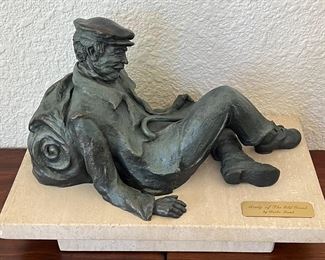 Study Of The Old Greek 8" Green Bronze 4 Of 25 By Darlis Lamb On Sand Stone Base