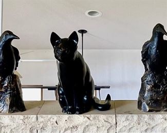 Cat's In The Cradle 7 Individual Bronzes Set 3/5 By Darlis Lamb On Sandstone Bases