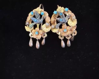 Antique Victorian  gold earrings