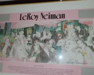 LEROY NEIMAN POSTER Polo Lounge Hollywood Elite Vintage Movie Stars Celebrities