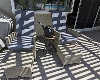Outdoor chairs with ottomans