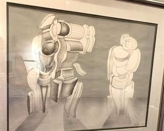 Arnold Belkin framed pen & ink