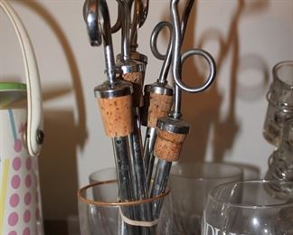 metal straw bottle cork retro