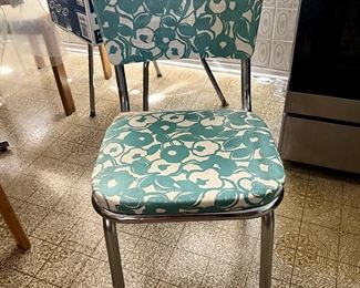 retro vintage kitchen chair, only 1, turquoise