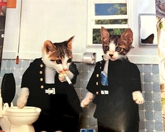 kittens cat smoking poster