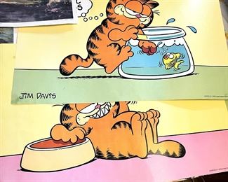 80s jim davis cartoon garfield original posters