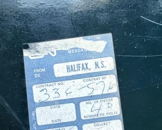 sticker on steamer trunk