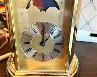 moon phase clock gold