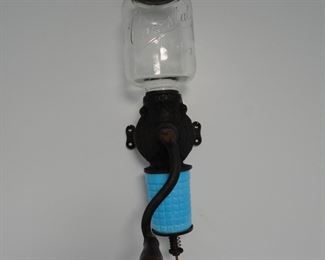 Antique Arcade Crystal No. 3 Wall Mount Cast Iron Coffee Grinder. Works
