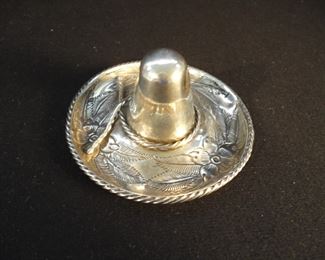 Vintage Mexican Maciel Sombrero Hat Form Dish Figurine - 900/1000 Silver