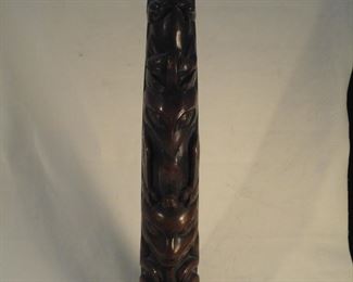 Vintage Tlingit Haida NW Coast Reproduction Resin Carved Totem Pole Squirrel Eagle Bear.