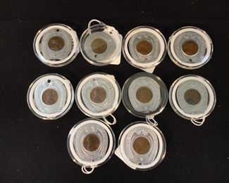 Lot of 10 Good Luck Cent Tokens - Lincoln Wheat Cents and more. 1928 to 1977