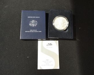2007-W American Silver Eagle One Ounce Silver Uncirculated Coin in OGP w/COA