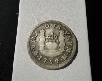 1754 Mo M Mexico 1 Real Silver Coin