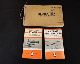 Vintage Lot of 3 WW2 Aircraft Recognition Manuals and Books