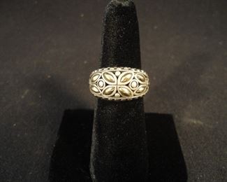 John Hardy 18K and Sterling Silver Kawung Womens Ring - size 6.25