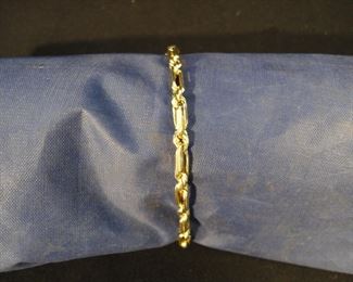 14k Yellow Gold Unisex Figarope Milano Chain Bracelet