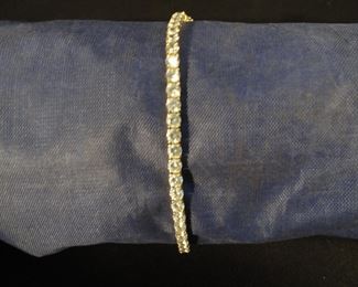 14K Yellow Gold CZ Tennis Bracelet 8.8gr