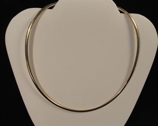 14k Yellow Gold Domed Omega Necklace 4 mm - 18 Inches -29.8 grams