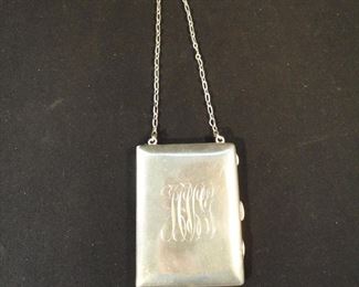 Antique William B Kerr Sterling Silver Coin Purse with Sterling Pencil and Monogrammed "FCVG".