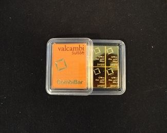 10 x 1/10 oz Gold Valcambi CombiBar (In Assay). 1 Oz. .9999 Pure Gold