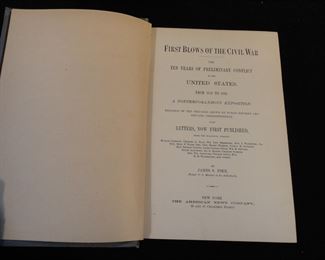 Rare 1879 1st Edition First Blows of the Civil War by James Pike
