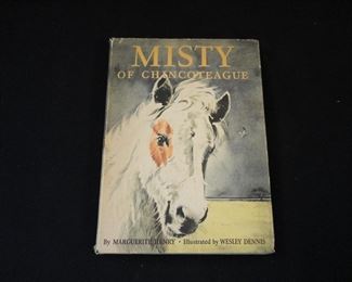 1947 First Edition Misty of Chincoteague "A" Printing by Marguerite Henry. HC w/DJ