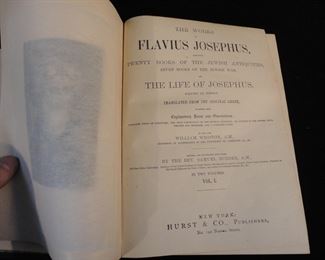 1900 The Works of Flavius Josephus. Vol 1 & 2 by Flavius Josephus Publ. by Hurst & Co, NY