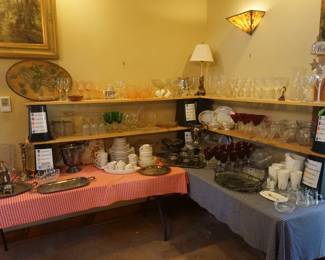 glass ware, Frankoma, stemware, milk glass