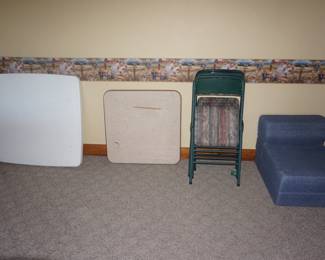 folding tables and chairs