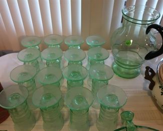 uranium  glasses and  pitcher 