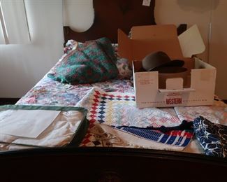 vintage  double  bed,quilts  (quilts  are  sold)