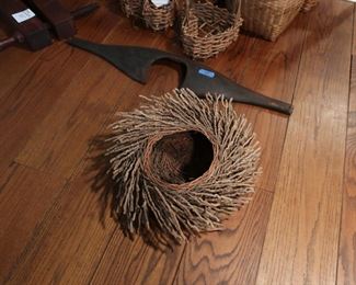 unusual  spinning  basket   natural  wall   decor