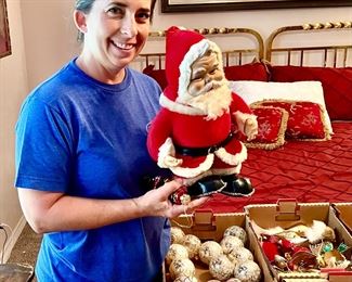 Naomi working on the Christmas!