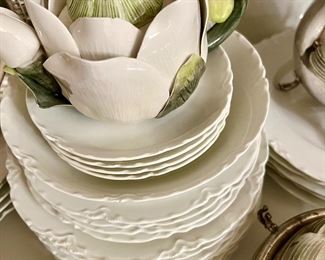 Simple white, lovely scalloped edges. Haviland. 