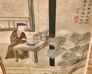 Antique Japanese water color. Very well done and detailed. 